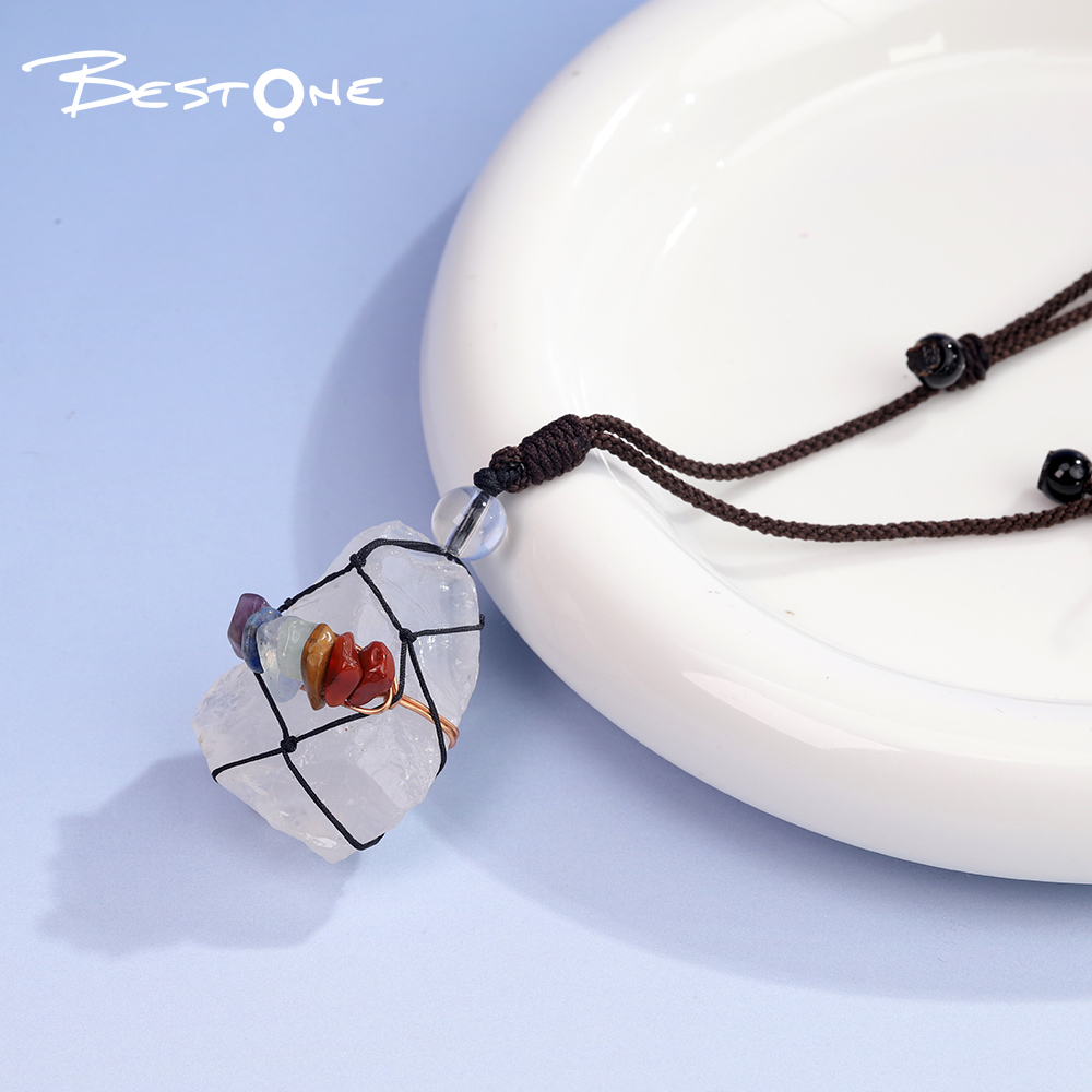 Healing Crystal & Energy Gemstone Necklace Set – Rose Quartz, Amethyst, Clear Quartz with Rainbow Seven Chakra Chips, 46cm