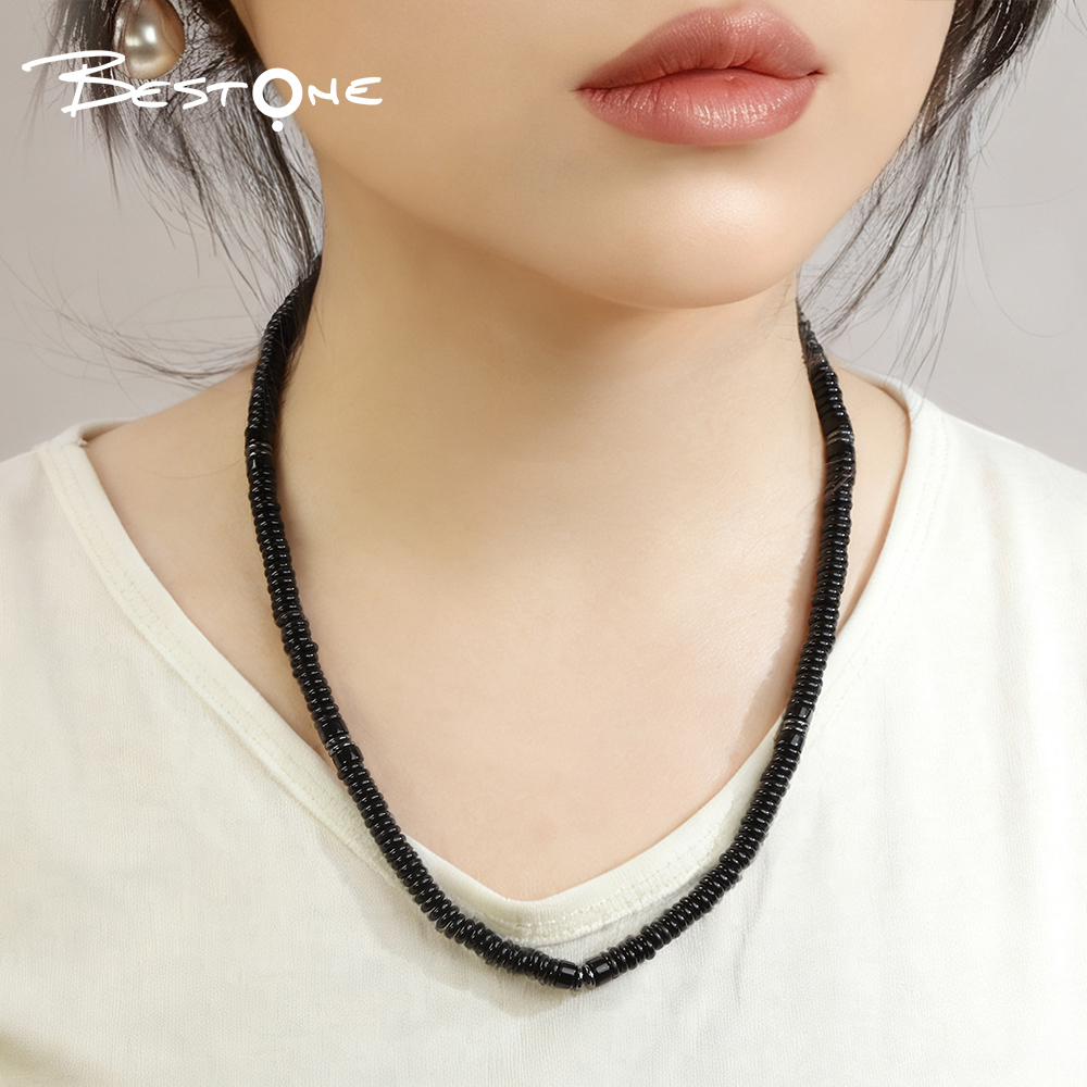 Healing Crystal & Energy Gemstone Beaded Necklace – Natural 6mm Energy Stone with Antique Silver Spacers