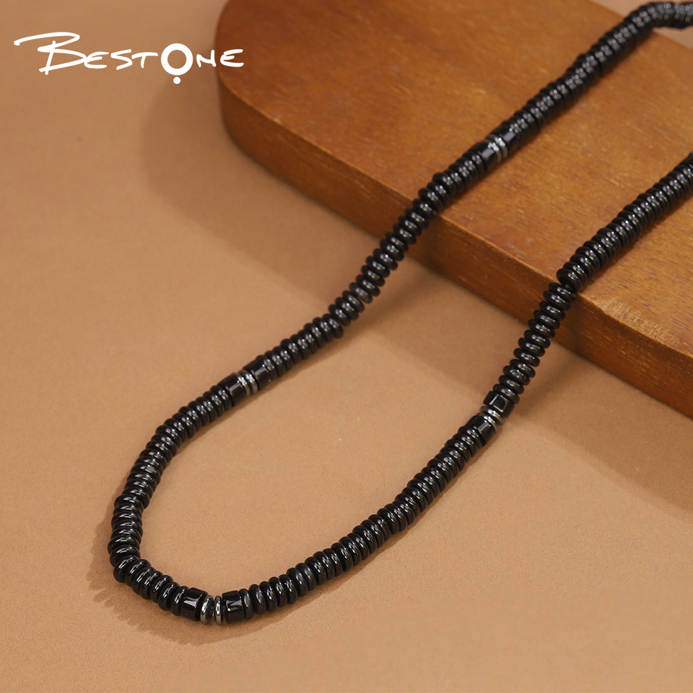 Healing Crystal & Energy Gemstone Beaded Necklace – Natural 6mm Energy Stone with Antique Silver Spacers