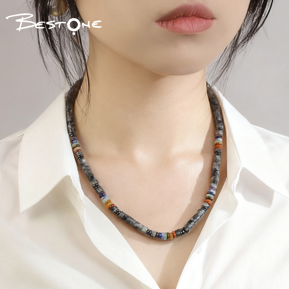 Healing Crystal & Energy Gemstone Necklace – Tiger Eye, Green Aventurine & Map Stone