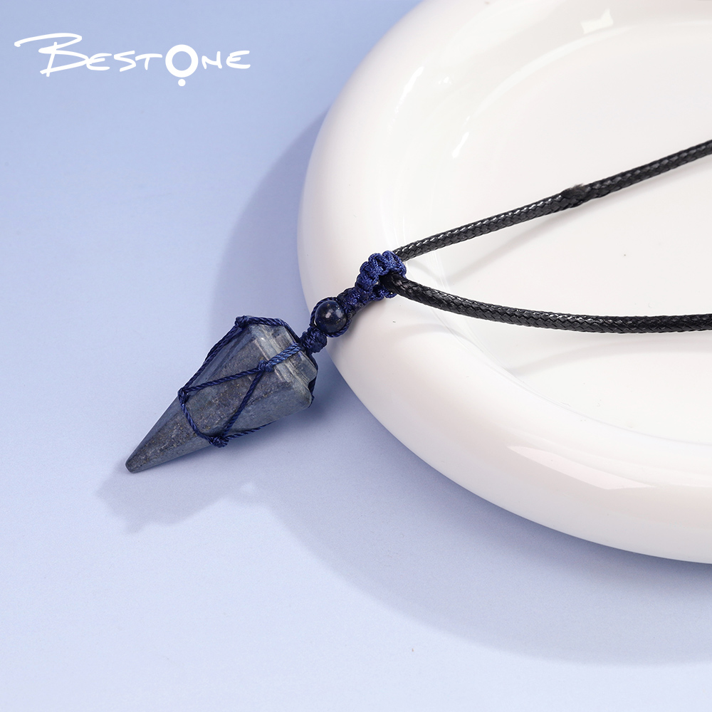 Adjustable Wax Cord Necklace with Healing Crystal & Energy Gemstone Pendants