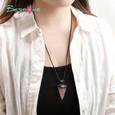 Healing Crystal Triangle Energy Gemstone Necklace Set – Natural Lapis Lazuli, Tiger Eye & Rose Quartz Energy Stone