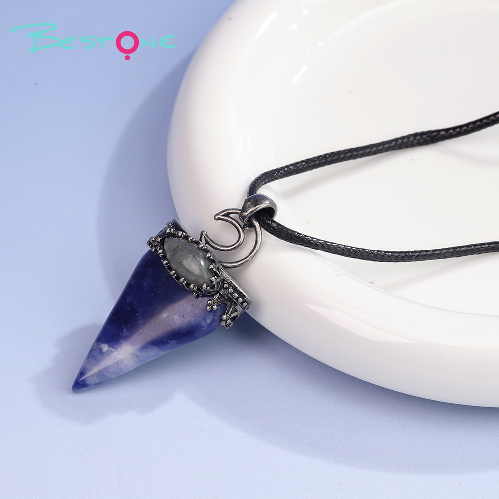 Healing Crystal Triangle Energy Gemstone Necklace Set – Natural Lapis Lazuli, Tiger Eye & Rose Quartz Energy Stone