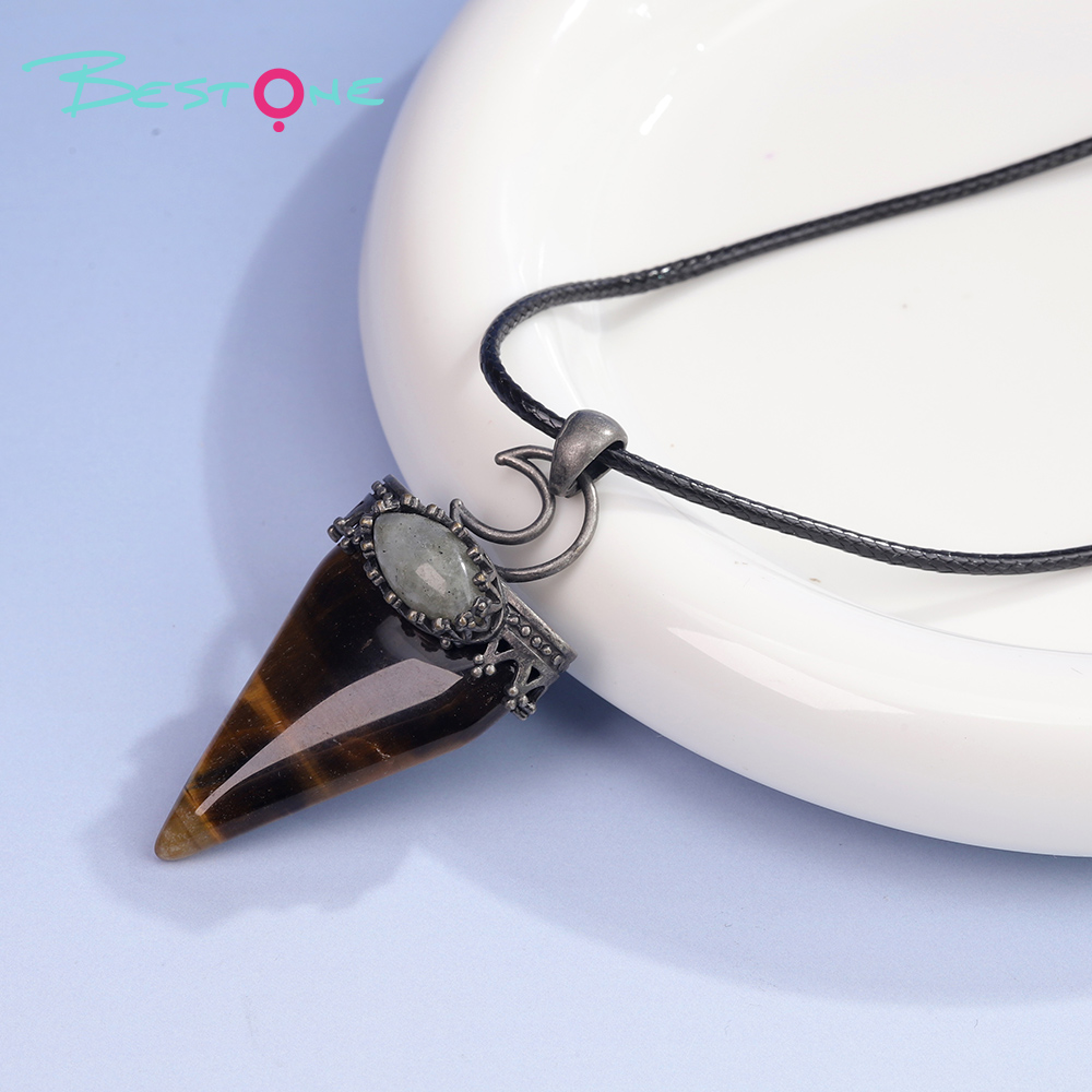 Healing Crystal Triangle Energy Gemstone Necklace Set – Natural Lapis Lazuli, Tiger Eye & Rose Quartz Energy Stone