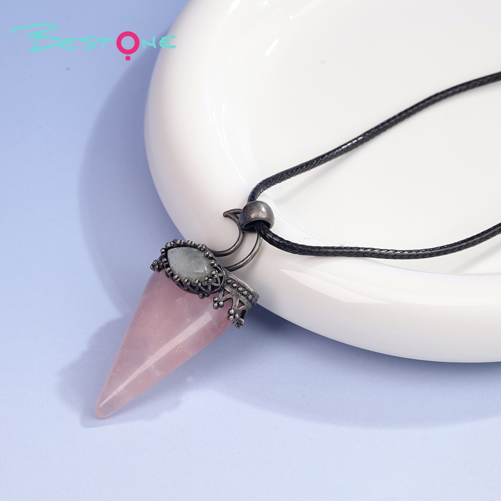 Healing Crystal Triangle Energy Gemstone Necklace Set – Natural Lapis Lazuli, Tiger Eye & Rose Quartz Energy Stone