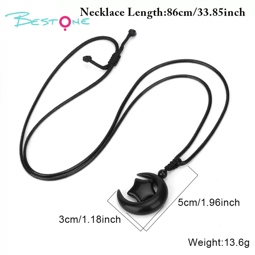 Healing Crystal & Energy Gemstone Moon & Star Necklace – Rose Quartz, Red Agate & Tiger Eye