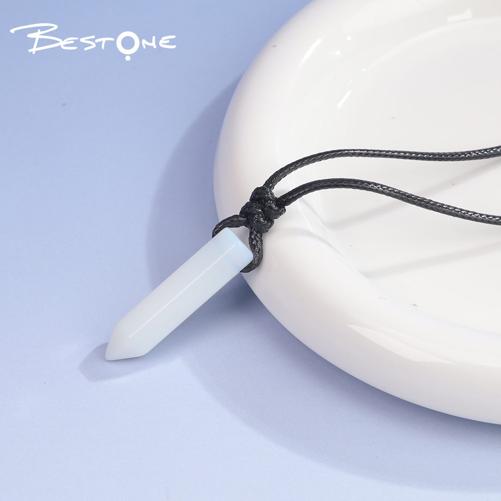 Healing Crystal & Energy Gemstone Necklace Set – Green Aventurine, Tiger Eye, Obsidian & Opal, Black Wax Cord