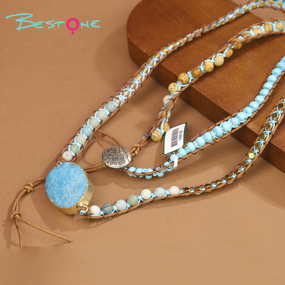 Wholesale Healing Crystal & Energy Gemstone Necklace Set – Blue & Purple Crystal, Amazonite, Rose Quartz, Lapis