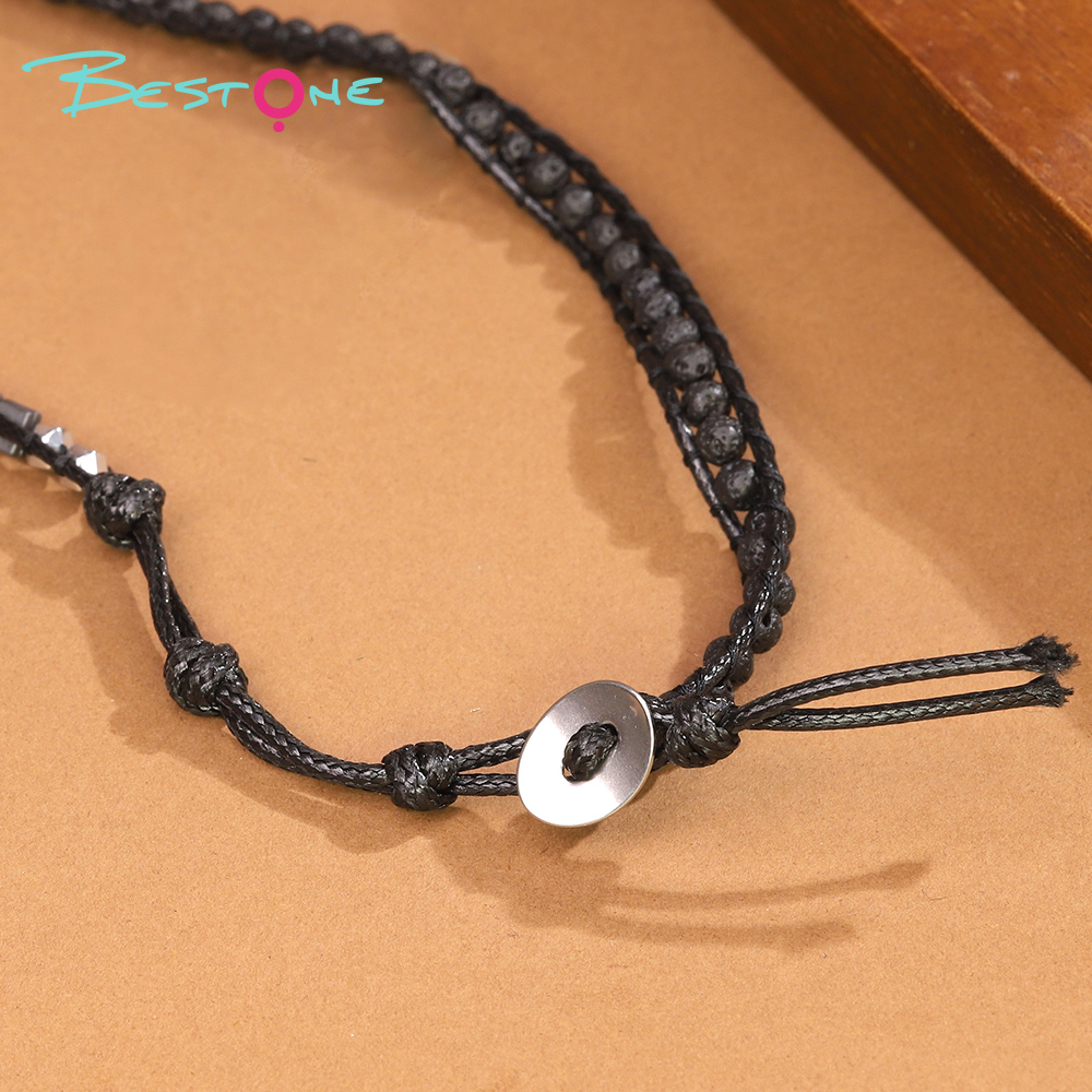 7-Chakra Healing Crystal Lava Rock Necklace – 4mm Energy Stone with Gold & Silver Accents