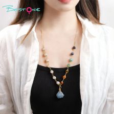 Healing Crystal Energy Gemstone Pull Necklace  – Multicolor Energy Stone, Seven Chakra Style