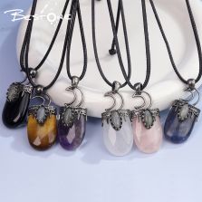 Wholesale Healing Crystal & Energy Gemstone Necklace – Tiger Eye, Obsidian, Lapis Lazuli, Amethyst, Rose Quartz, Clear Quartz