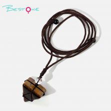 Healing Crystal & Energy Gemstone Pyramid Necklace – 8 Natural Energy Stones, Adjustable Cord