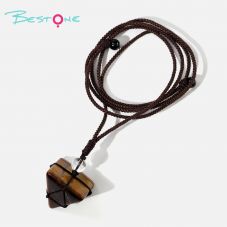 Healing Crystal & Energy Gemstone Pyramid Necklace – 8 Natural Energy Stones, Adjustable Cord