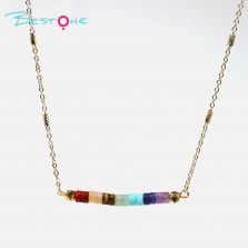 Wholesale Healing Crystal & Energy Gemstone Cylinder Necklace – Natural Energy Stone, 40cm