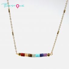Wholesale Healing Crystal & Energy Gemstone Cylinder Necklace – Natural Energy Stone, 40cm