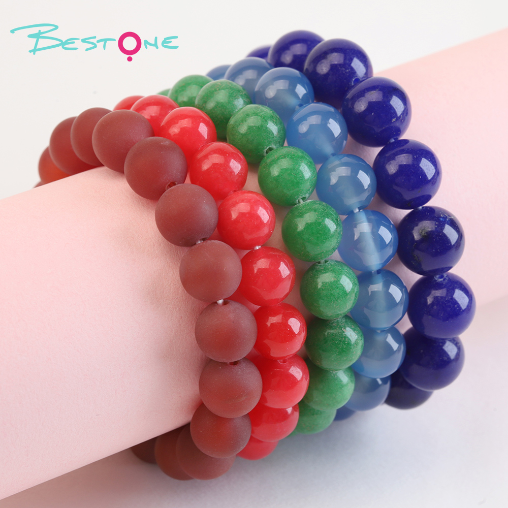 Colorful Gemstone Beaded Stretch Bracelet Set