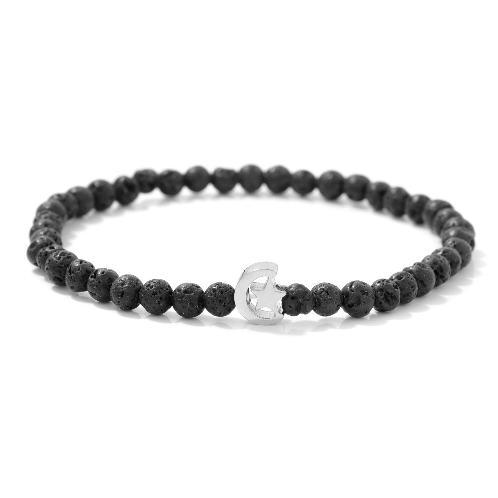 Star & Moon Gemstone Stretch Bracelet (4mm Beads, Multiple Stones, 17–21cm +2)