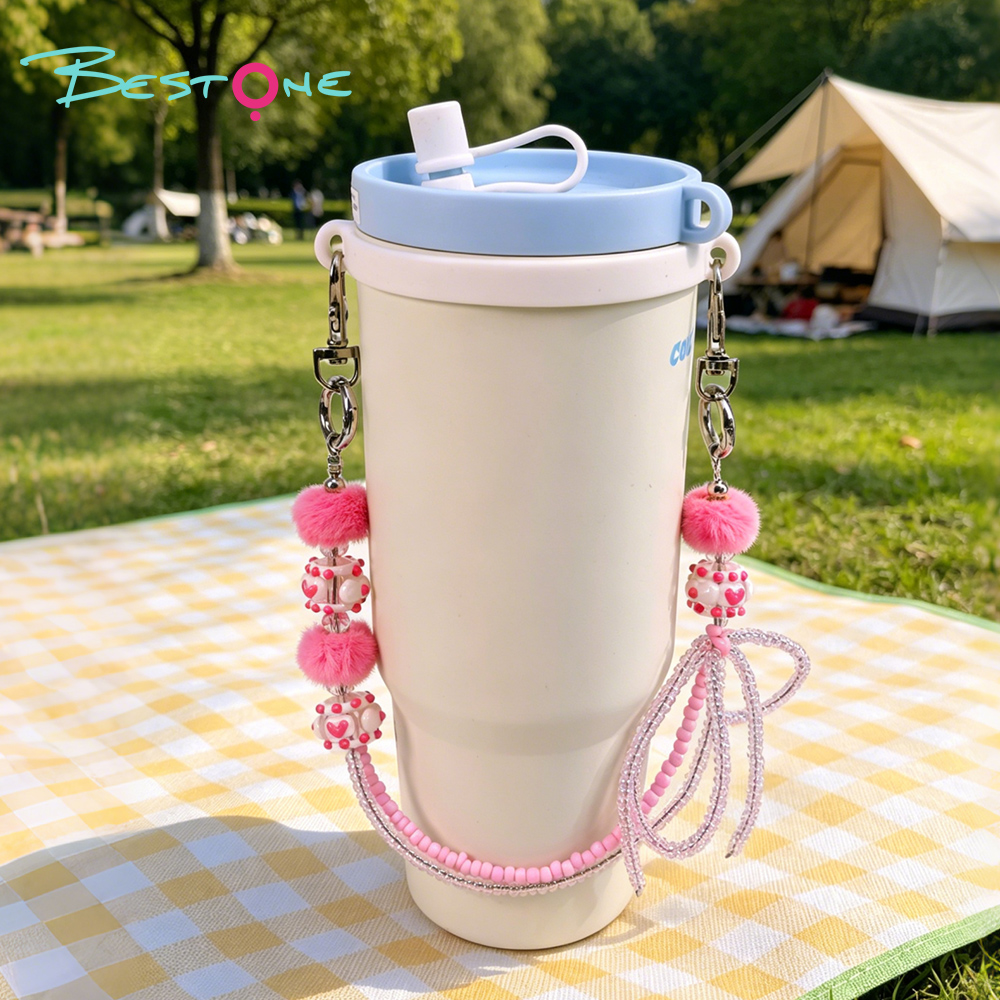Wholesale Fashion Tumbler Charm Chains | Pom Pom & Acrylic Beaded Cup Charms for Tumblers