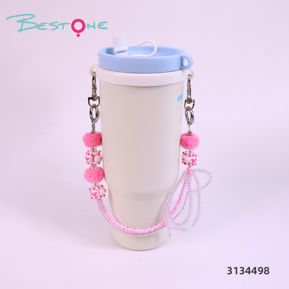 Wholesale Fashion Tumbler Charm Chains | Pom Pom & Acrylic Beaded Cup Charms for Tumblers