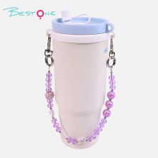 Wholesale Beaded Tumbler Charm Chains | Heart & Glass Bead Cup Charms for Tumblers