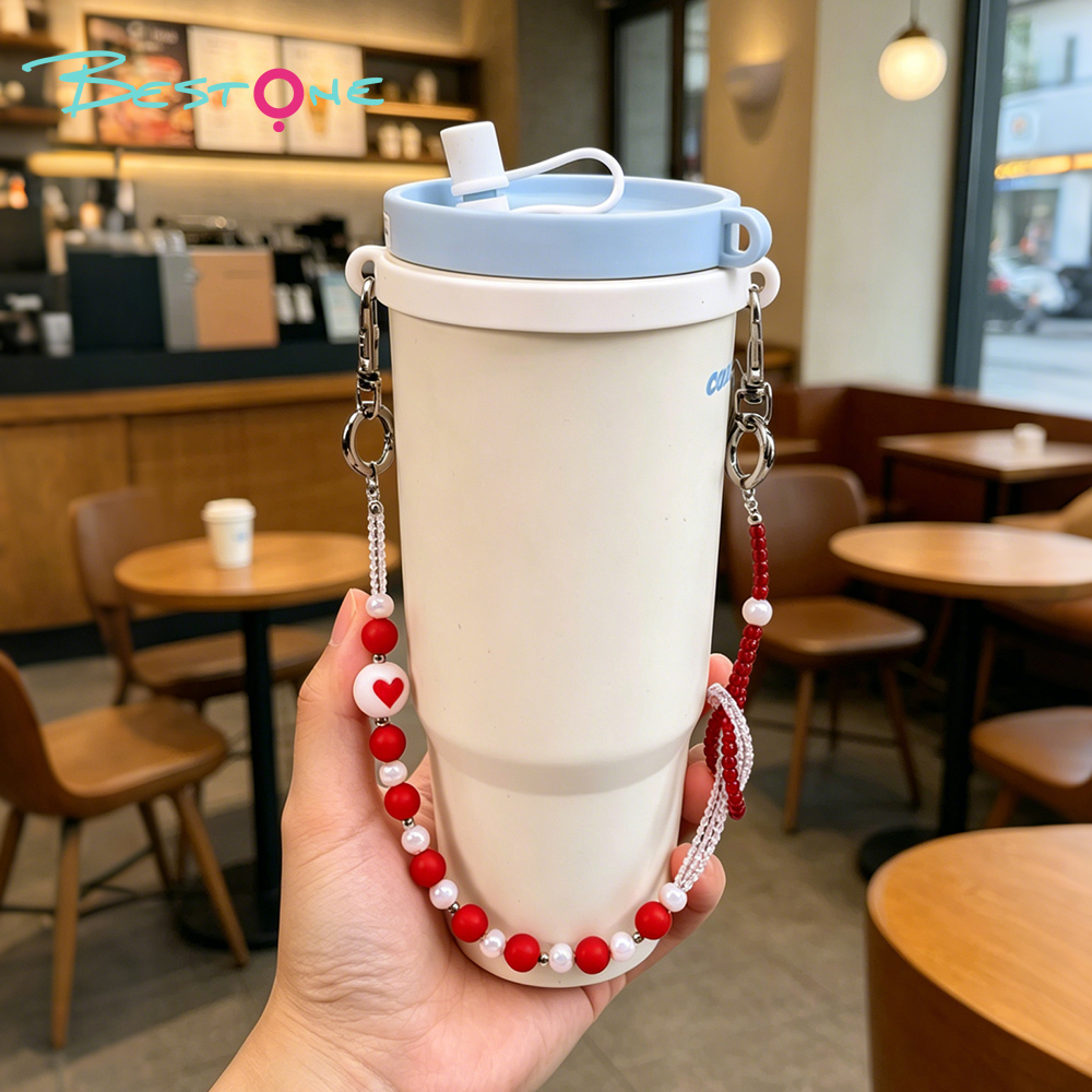Wholesale Beaded Tumbler Charm Chains | Heart & Glass Bead Cup Charms for Tumblers