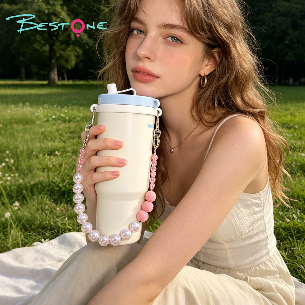 Custom Pearl Beaded Tumbler Cup Charm Chain for Stanley Cups