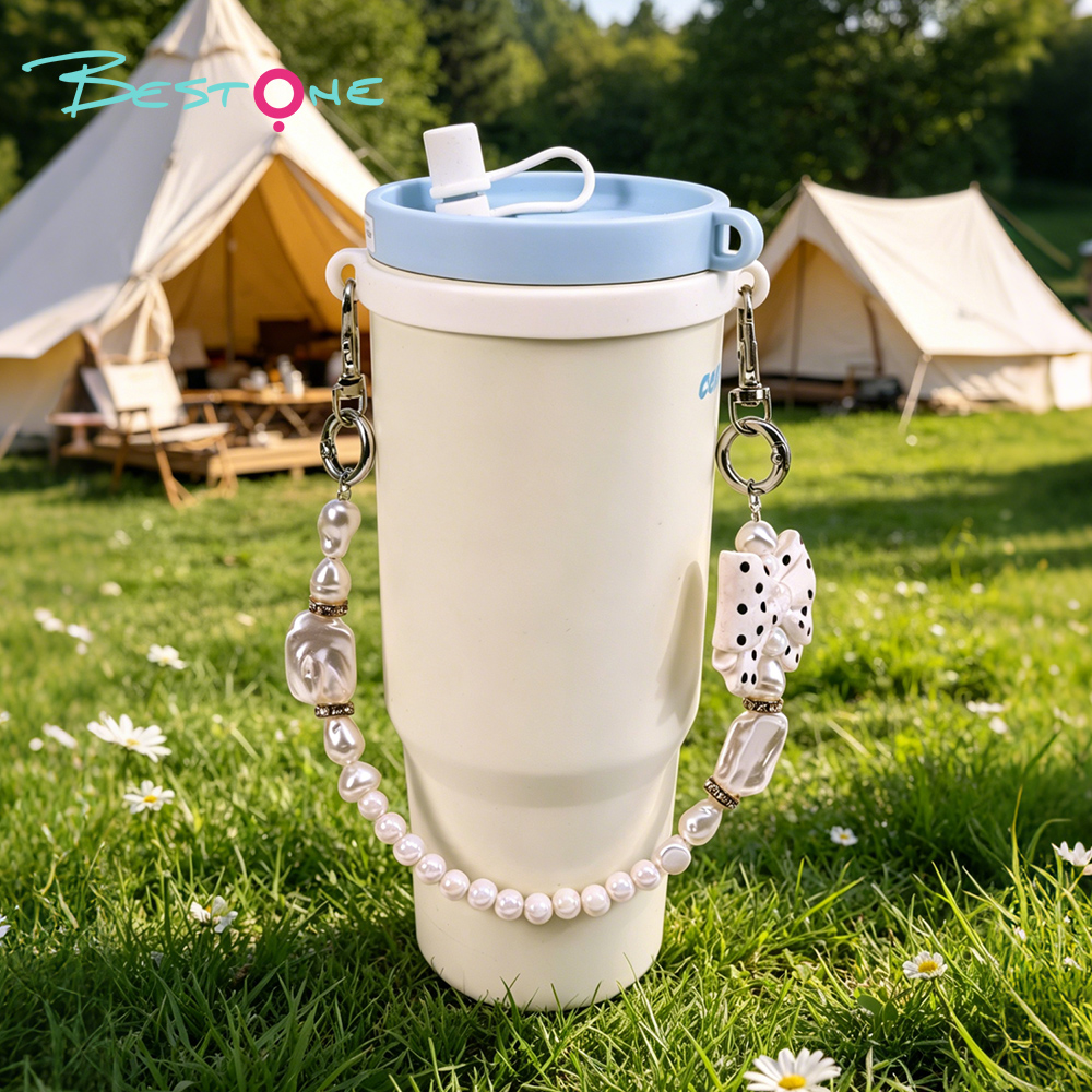 Custom Pearl Beaded Tumbler Cup Charm Chain for Stanley Cups