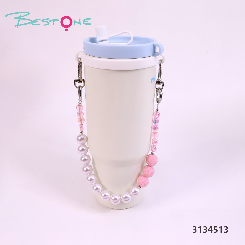 Custom Pearl Beaded Tumbler Cup Charm Chain for Stanley Cups