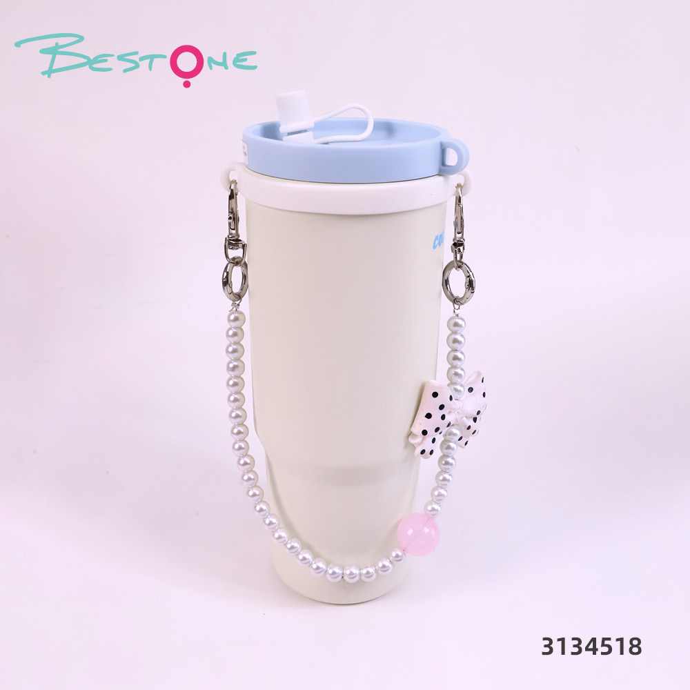 Custom Pearl Beaded Tumbler Cup Charm Chain for Stanley Cups