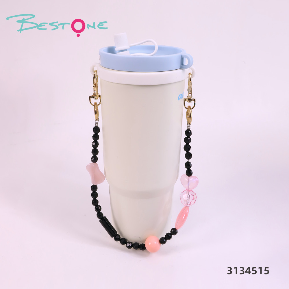 Custom Black Beaded Tumbler Cup Charm Chain for Stanley Cups