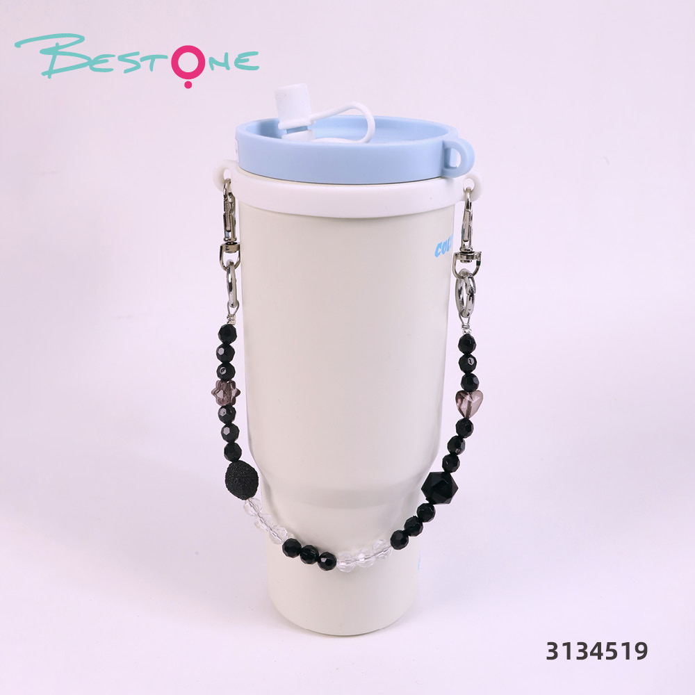 Custom Black Beaded Tumbler Cup Charm Chain for Stanley Cups