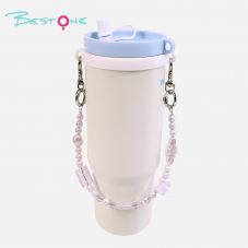 Custom Elegant Pearl & Crystal Tumbler Cup Charm Chain for Stanley Cups