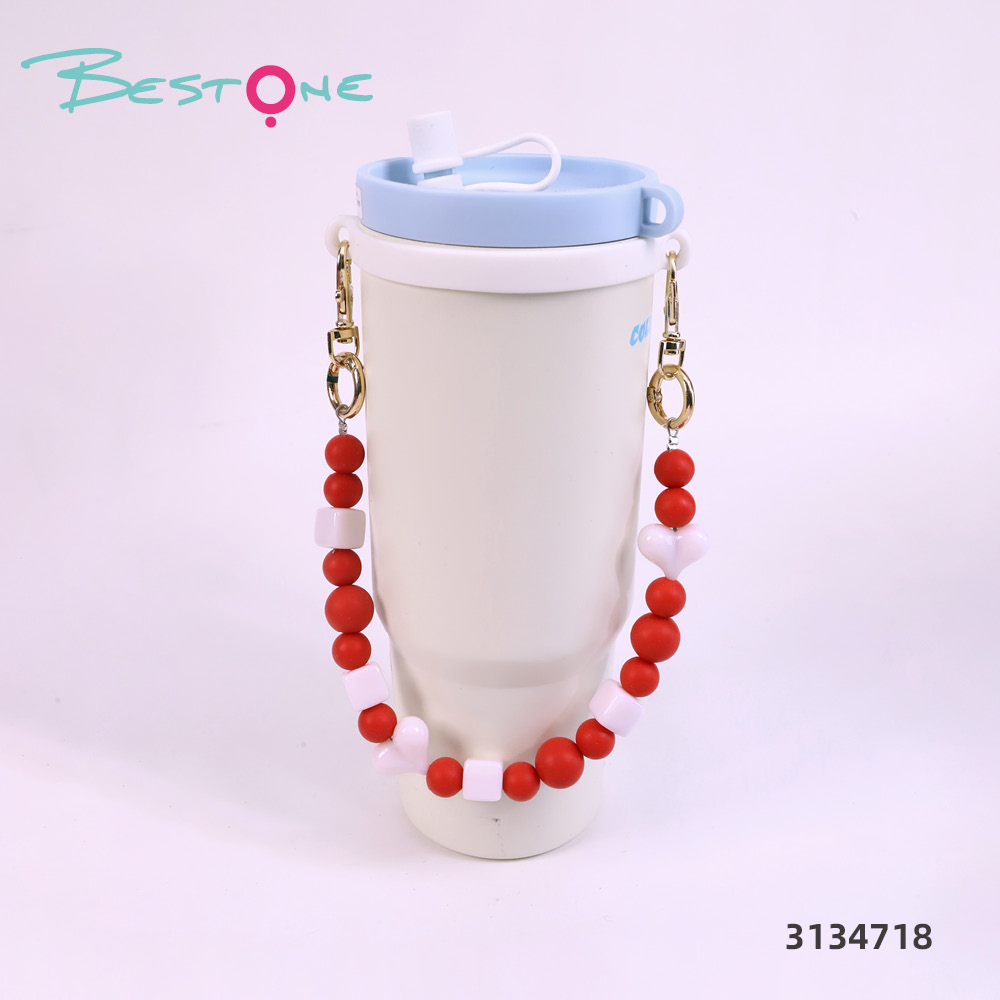 Custom Cute Acrylic Beaded Tumbler Cup Charm Chain for Stanley Cups