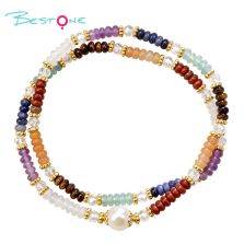Double Wrap Natural Stone Pearl Beaded Bracelet
