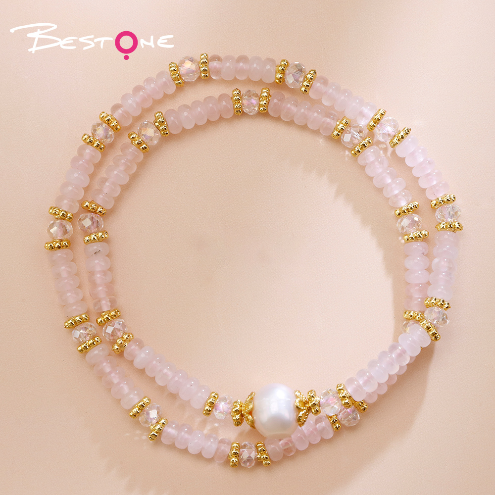 Double Wrap Natural Stone Pearl Beaded Bracelet
