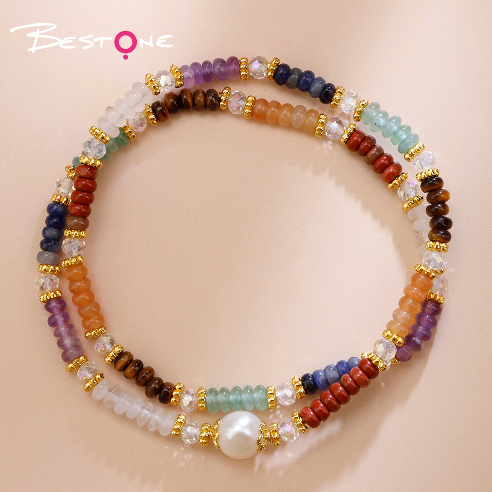 Double Wrap Natural Stone Pearl Beaded Bracelet