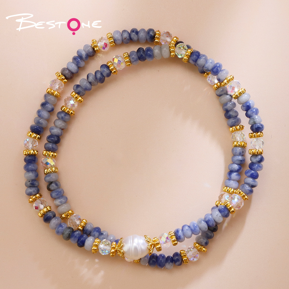 Double Wrap Natural Stone Pearl Beaded Bracelet