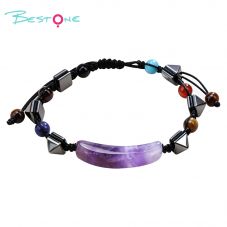 Natural Stone Pull-String Bracelet with Colorful Gemstone Beads