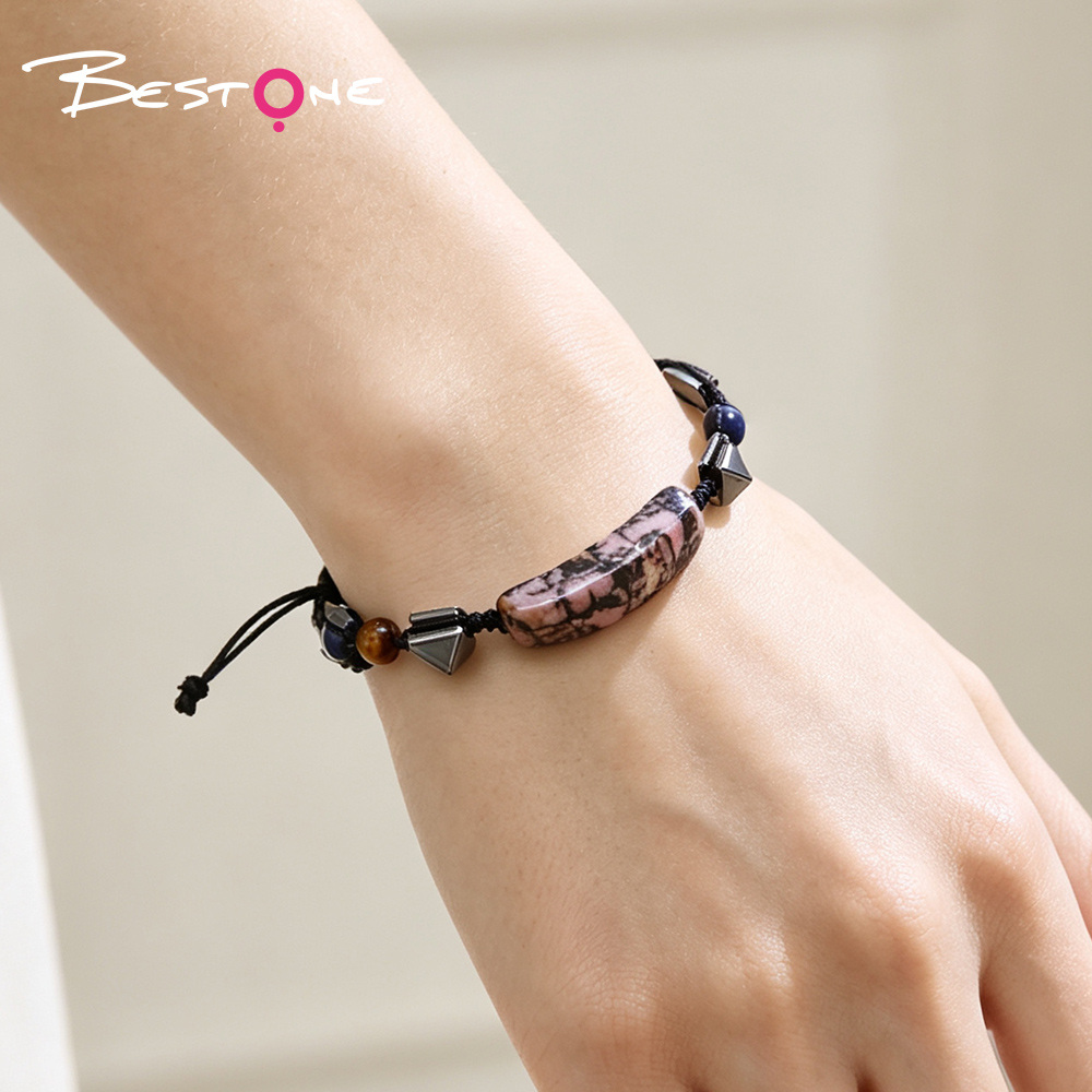 Natural Stone Pull-String Bracelet with Colorful Gemstone Beads