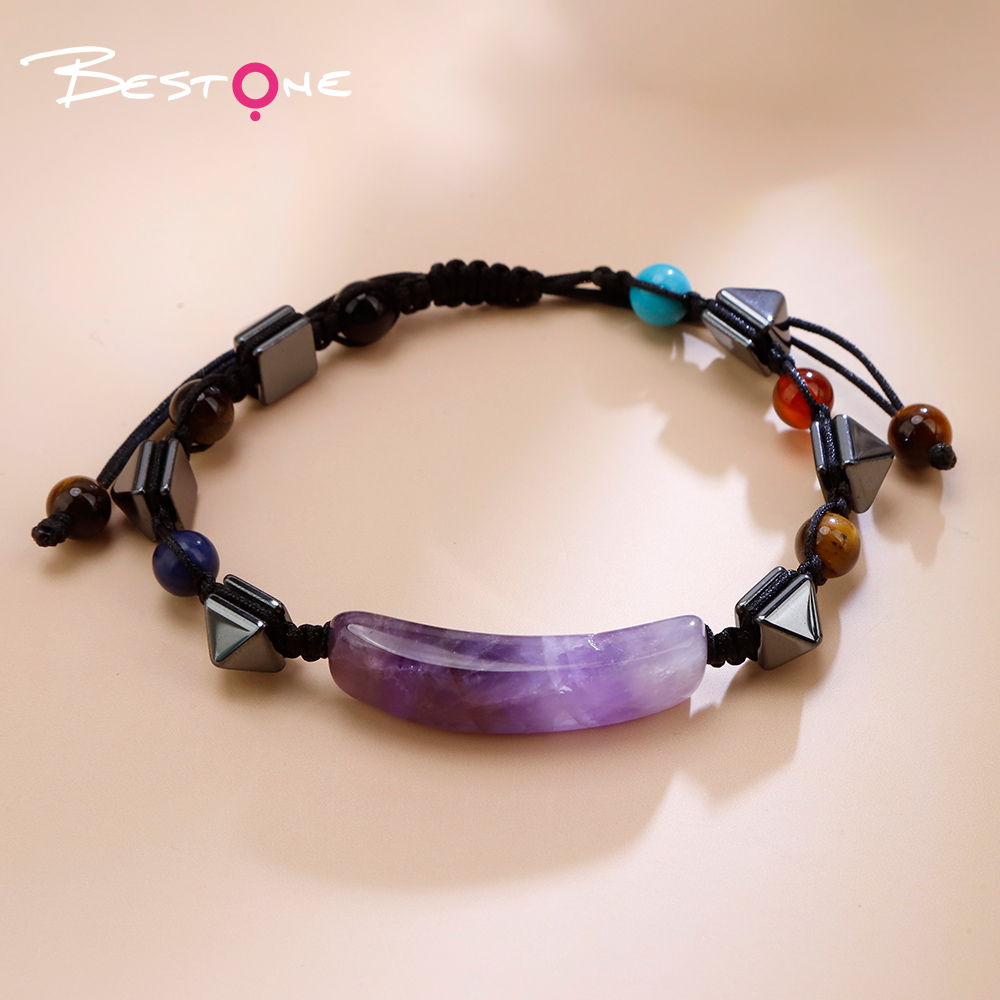 Natural Stone Pull-String Bracelet with Colorful Gemstone Beads