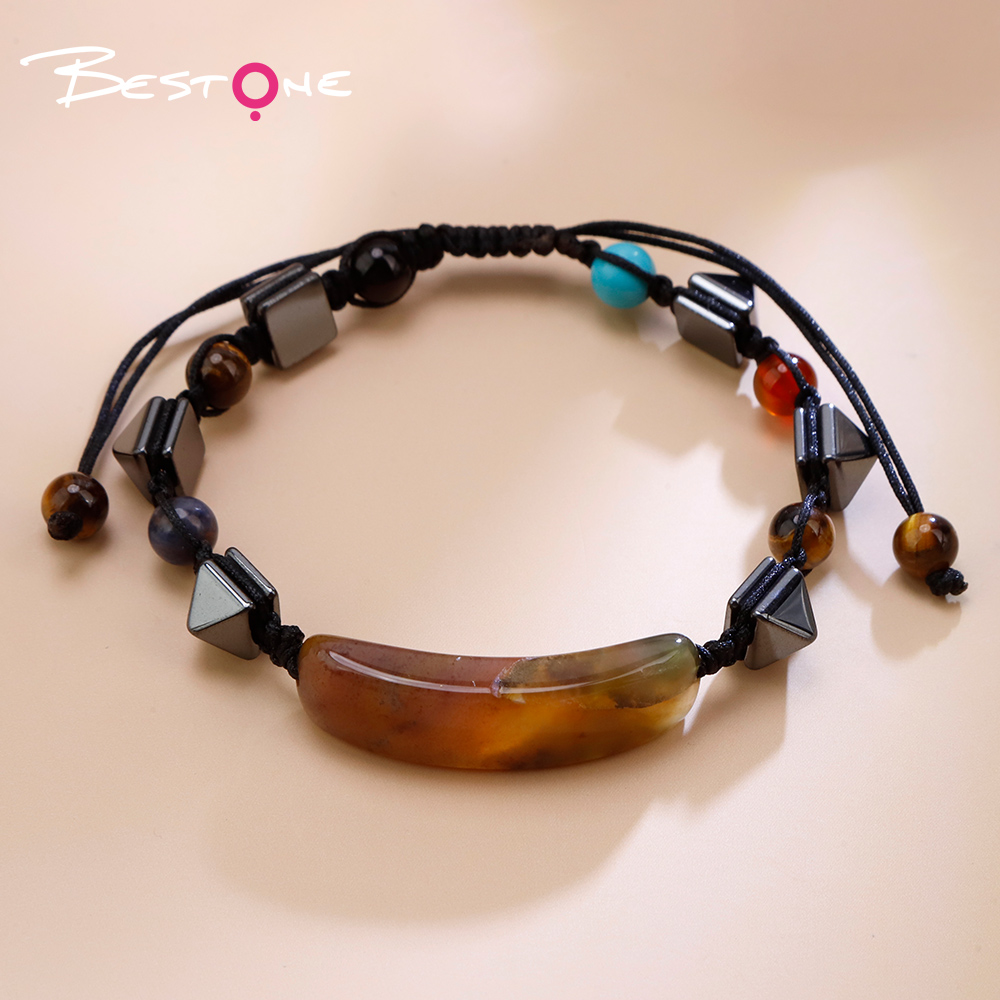 Natural Stone Pull-String Bracelet with Colorful Gemstone Beads