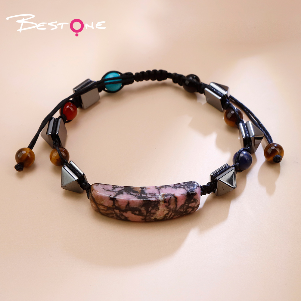 Natural Stone Pull-String Bracelet with Colorful Gemstone Beads