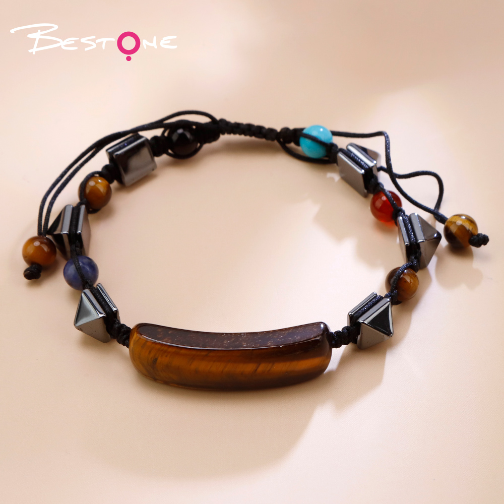 Natural Stone Pull-String Bracelet with Colorful Gemstone Beads