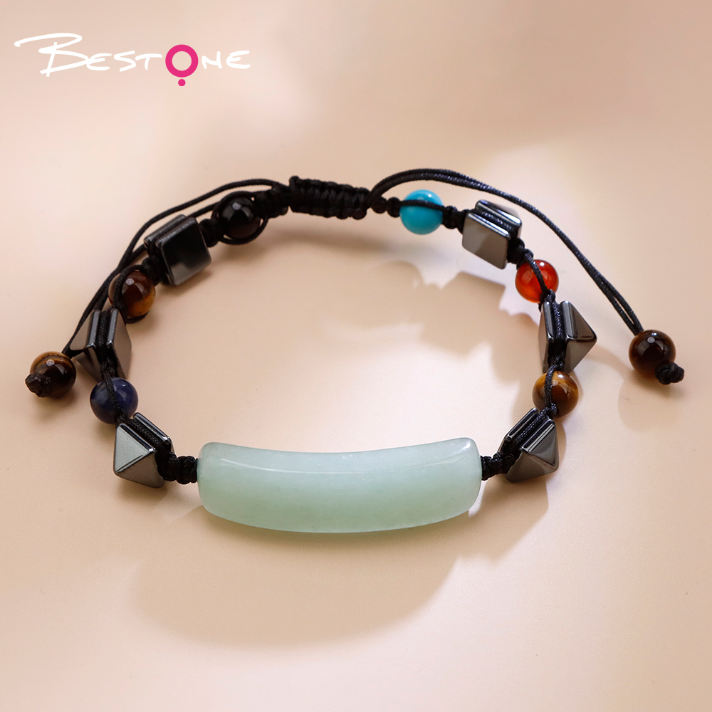 Natural Stone Pull-String Bracelet with Colorful Gemstone Beads