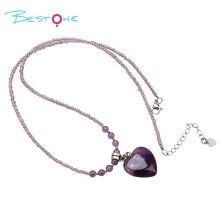 Natural Stone Heart Pendant Necklace