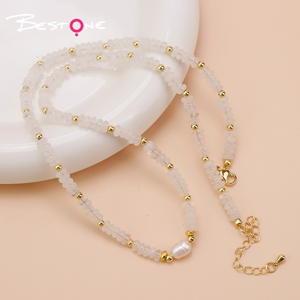 Natural Stone Pearl Beaded Necklace