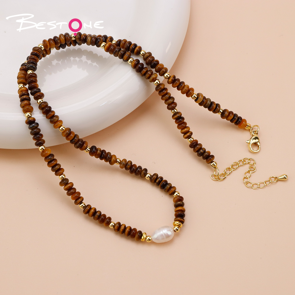 Natural Stone Pearl Beaded Necklace