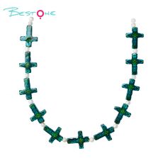 Printed Rectangle Shell Cross Bead Strand