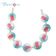 Printed Shell Disc Marine Theme Bead Strand